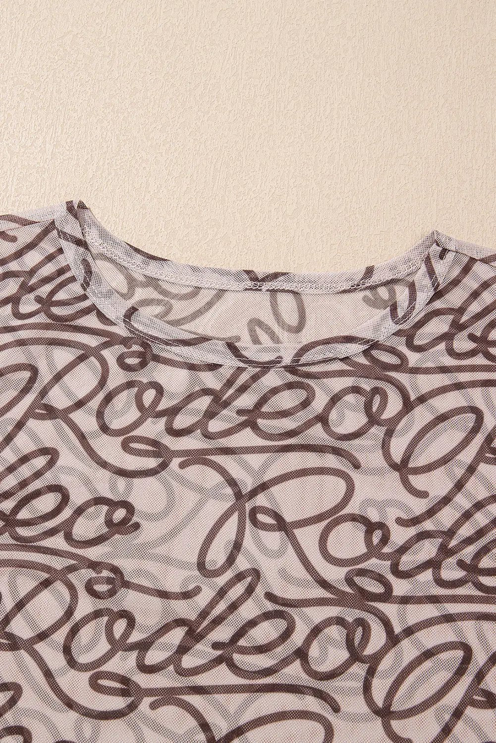 Brown Rodeo Print Round Neck Slim Fit Mesh T Shirt for Men - Love Salve